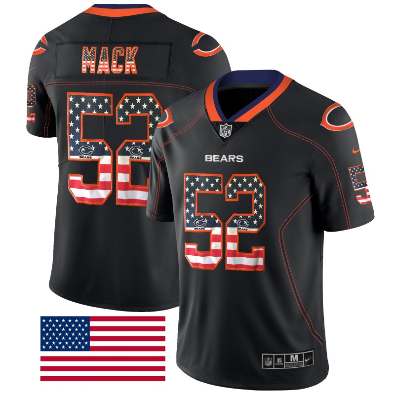 2018 Men Chicago Bears #52 Mack black Nike USA Flag limited NFL Jerseys